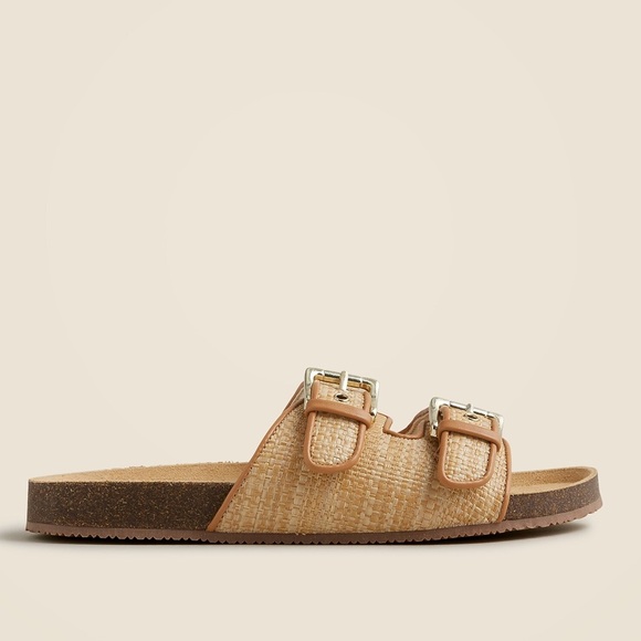 J.Crew Crewcuts Girls' Colbie Wide-Strap Natural Raffia Sandals—K12 - Picture 4 of 11